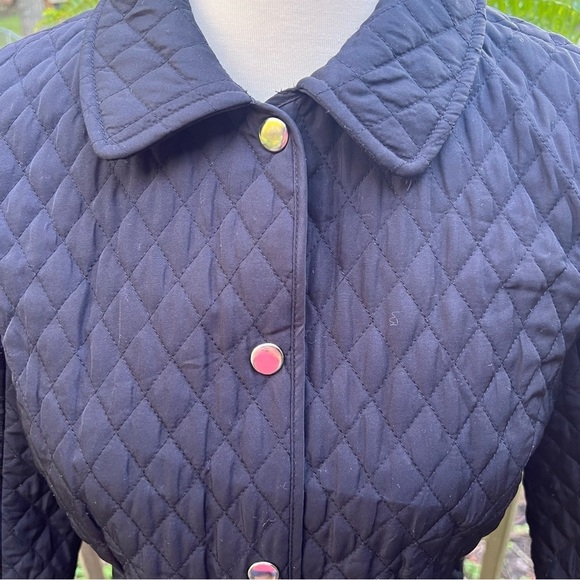Black Quilted Jacket / coat snap closure Briggs New York - Picture 10 of 12